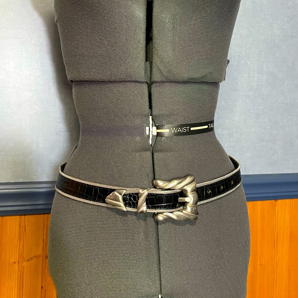 Black and silver belt